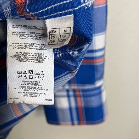 Brooks Brothers Regent No Iron Blue Plaid Button-Down Shirt Size Men's Medium - Picture 7 of 12